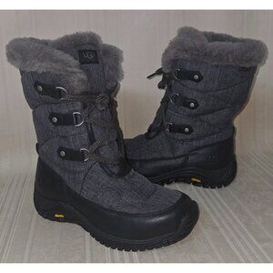 UGG LORIEN Waterproof Insulated Boots Black Gray Women Size US 7 NEW 1003353